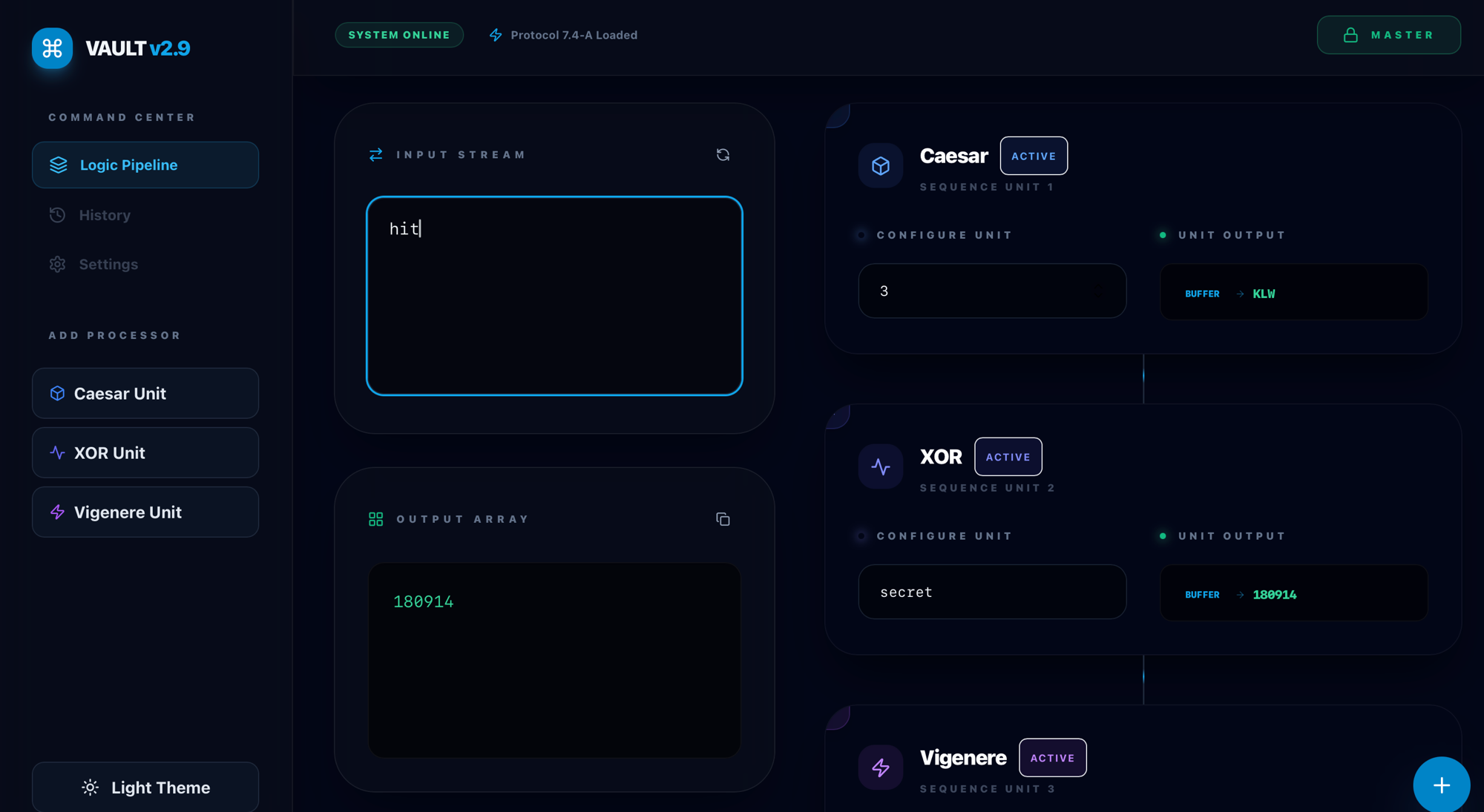 CipherStack — Full Dashboard